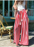 Ladies Wide Leg Stripes Long Trousers